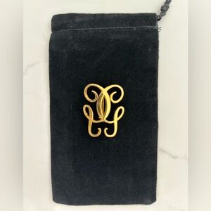 Guerlain Vintage Monogram Logo Brooch